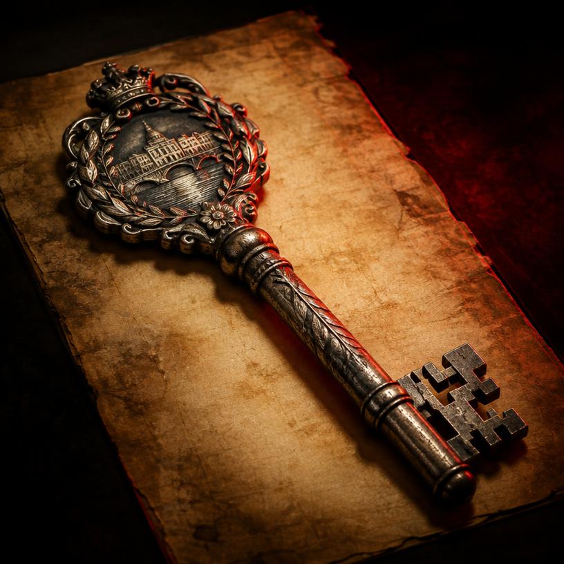 Artistic representation of a ceremonial Key to the City